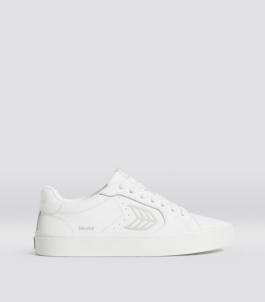 SALVAS White Premium Leather Ice Logo Sneaker Men