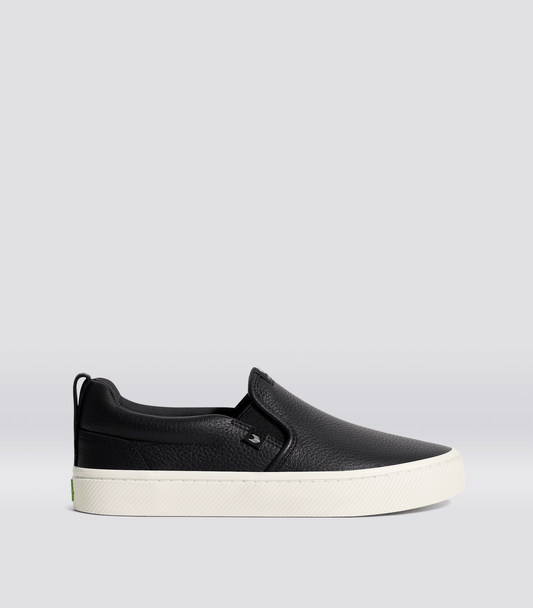 SLIP-ON Black Premium Leather Sneaker Men