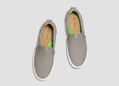 SLIP-ON Grey Premium Leather Sneaker Women