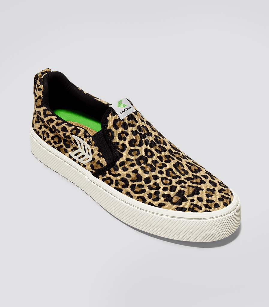 Leopard print sales slip ons