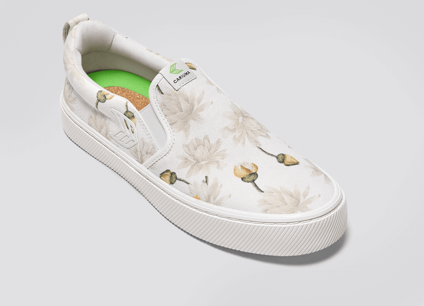 SLIP-ON White Canvas Giant Lilies Sneaker Men