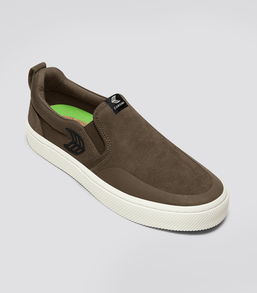 Men's Dark Khaki Skate Slip-on Sneakers | Slip-on Pro - CARIUMA