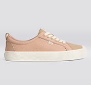 CARIUMA: Women's Low Top Grey Premium Leather Sneaker | The OCA Low