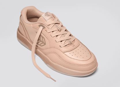 UBA Beige Leather Natural Logo Sneaker Women