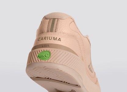 UBA Beige Leather Natural Logo Sneaker Women