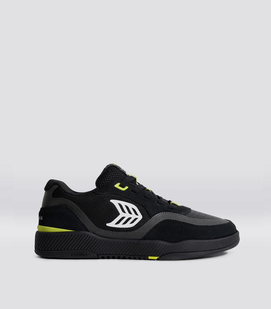 UBA PRO All Black Suede and Mesh Off-White Logo Lime Green Sneaker Men