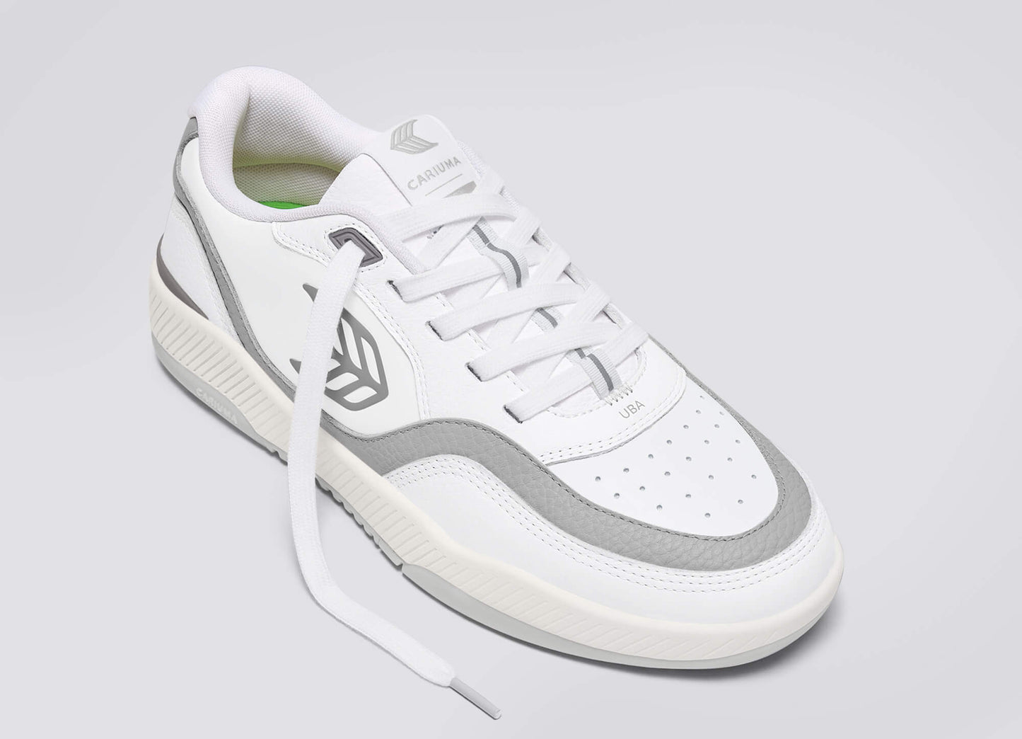 UBA White Premium Leather Onyx Grey Logo Sneaker Men