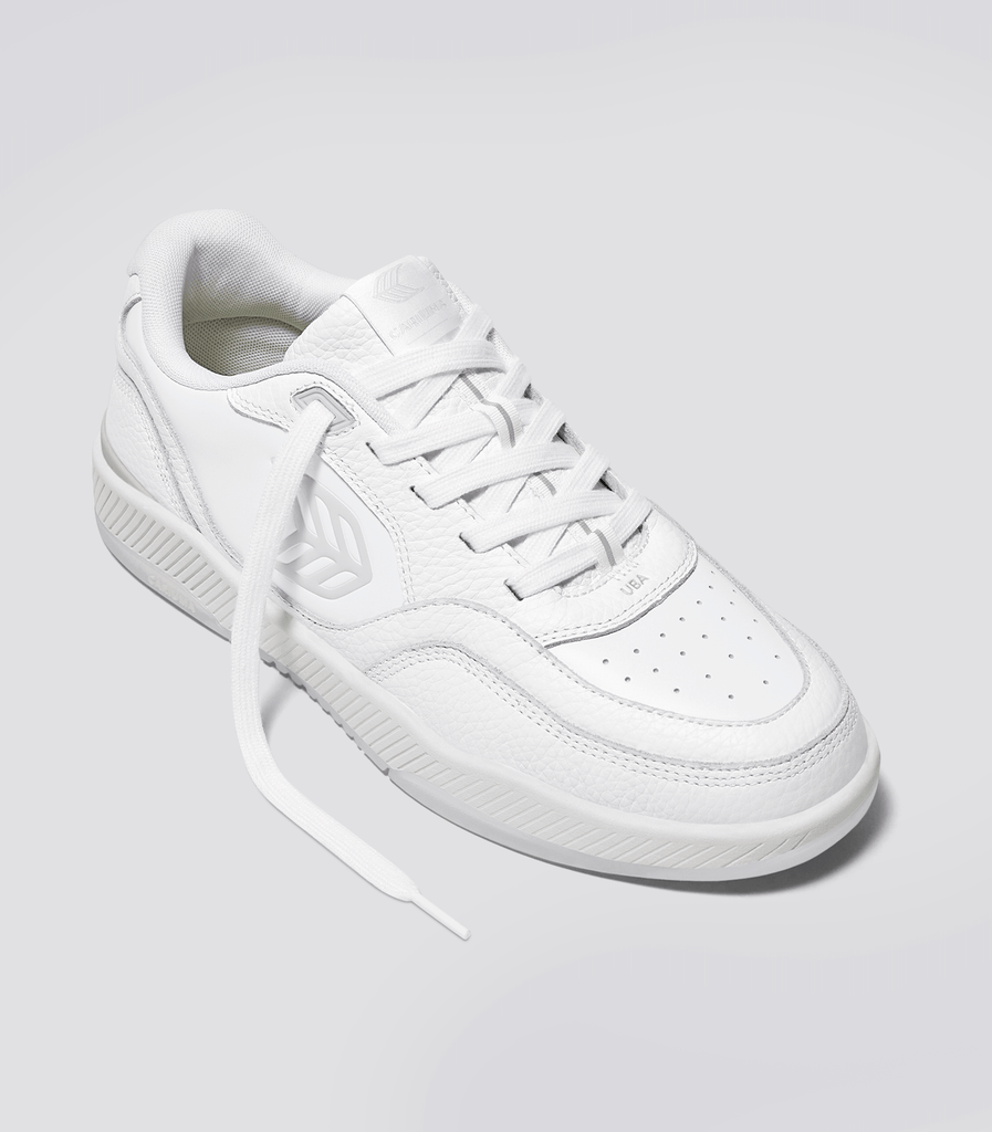 CARIUMA: Women's Low Top White Premium Leather & Suede/Gum & Ice ...