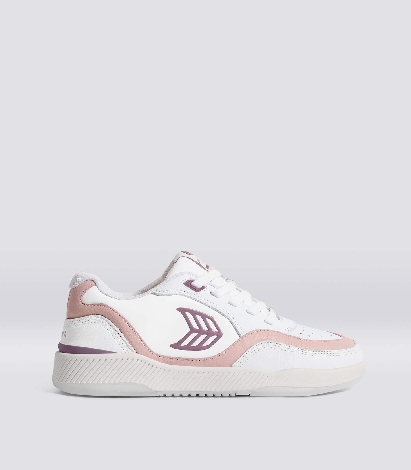 UBA White Premium Leather Dark Rose Logo Sneaker Women