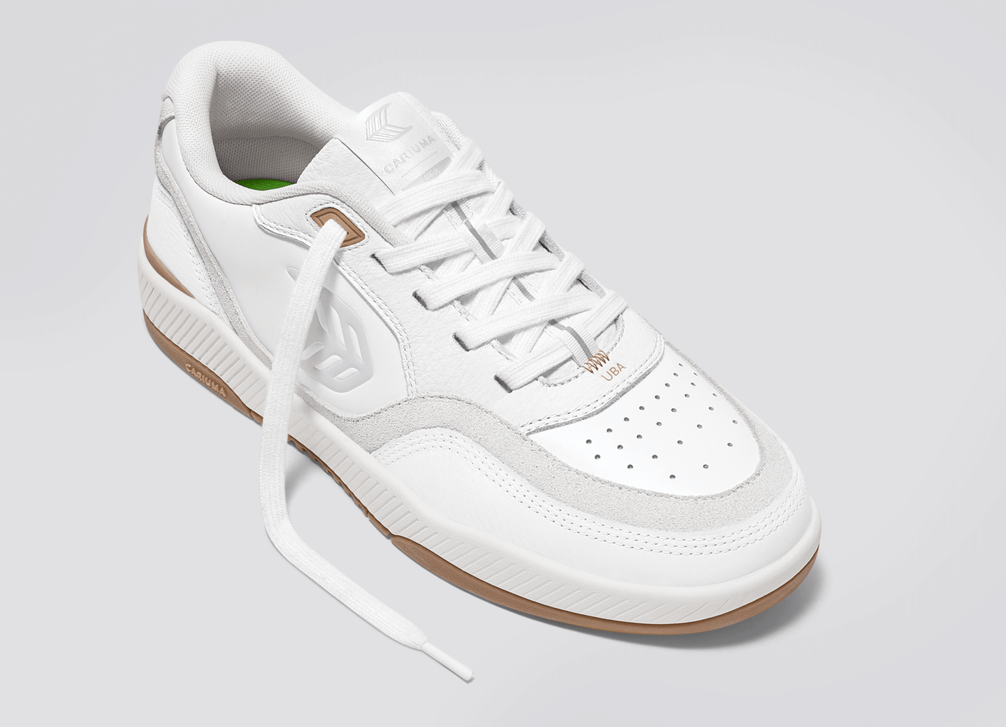 UBA White Leather Smoke White Suede Ice Logo Sneaker Men