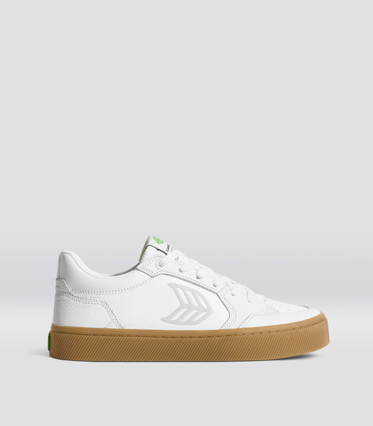 VALLELY Gum White Leather Ice Logo Sneaker Women