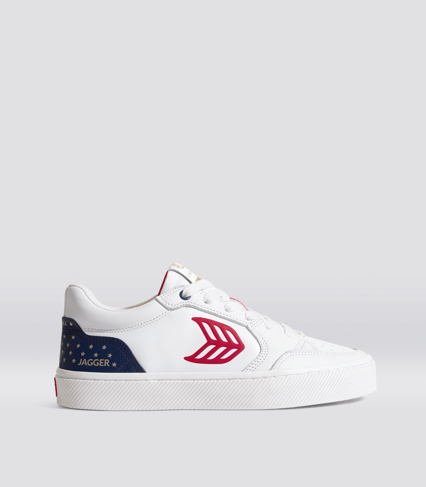 VALLELY PRO Jagger 2024 White Leather Blue Accents Red Logo Sneaker Men