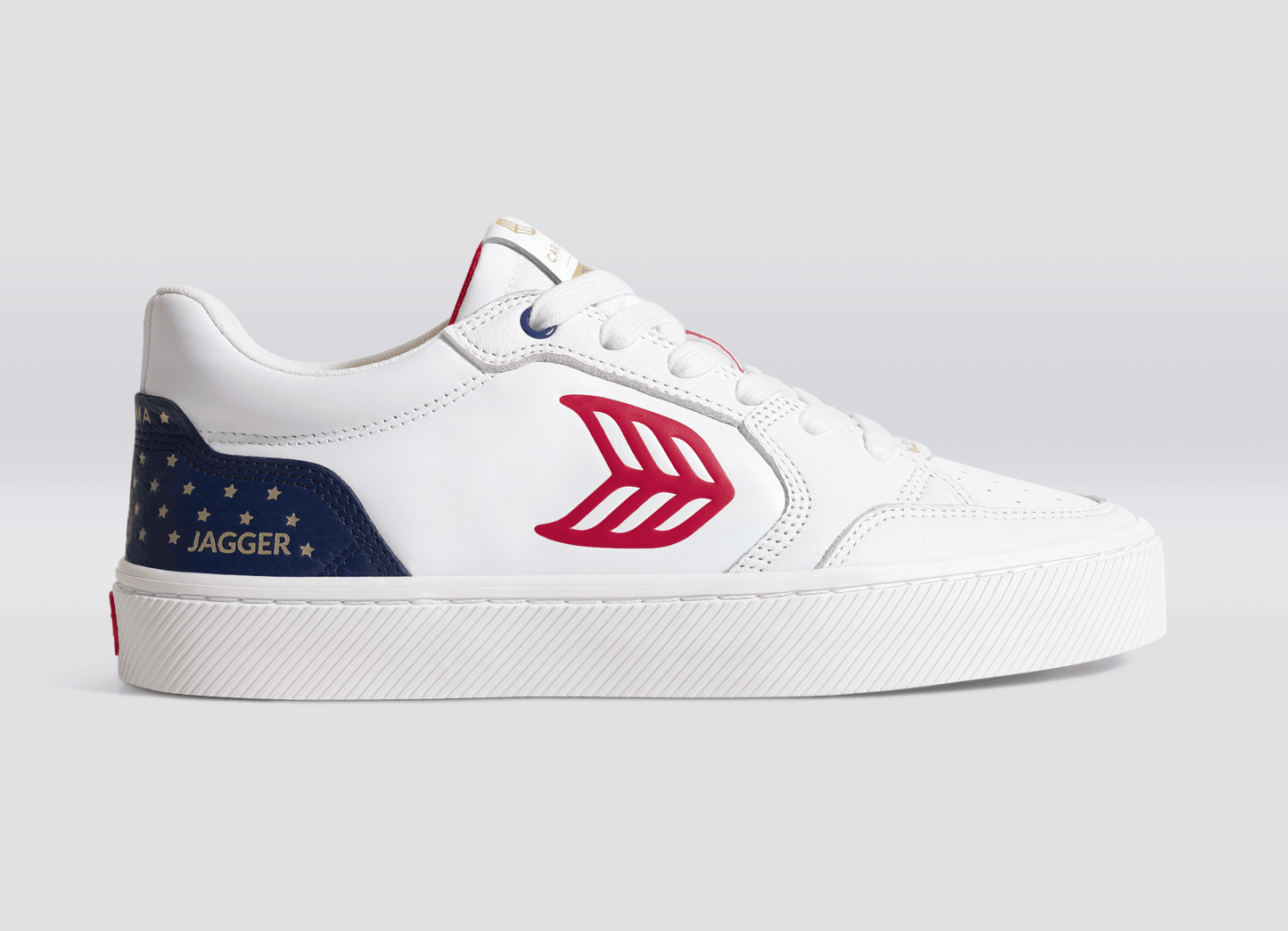 VALLELY PRO Jagger 2024 White Leather Blue Accents Red Logo Sneaker Men