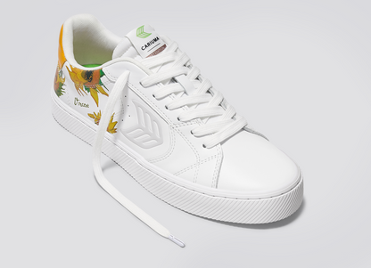 VGM SALVAS White Leather Sunflowers Sneaker Men