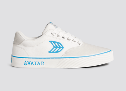 NAIOCA PRO AVATAR Vintage White Suede Off-White Canvas Blue Logo Sneaker Men