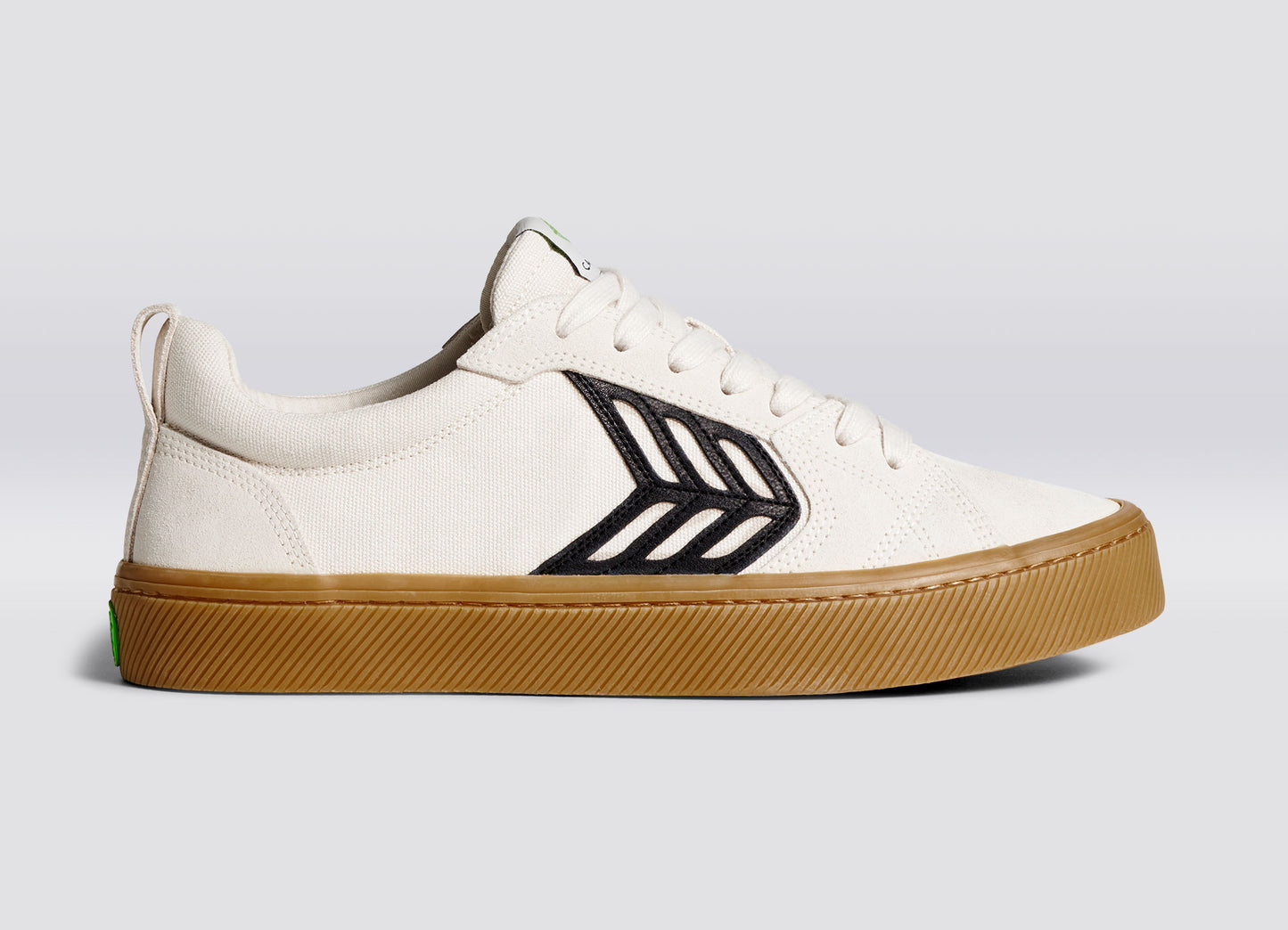 CATIBA PRO Low Gum Vintage White Suede and Canvas Black Logo Sneaker Men