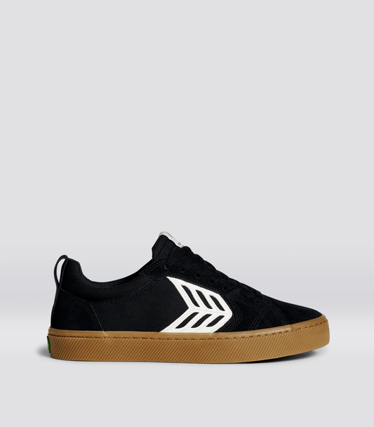 CATIBA PRO Low Gum Black Suede and Canvas Ivory Logo Sneaker Men