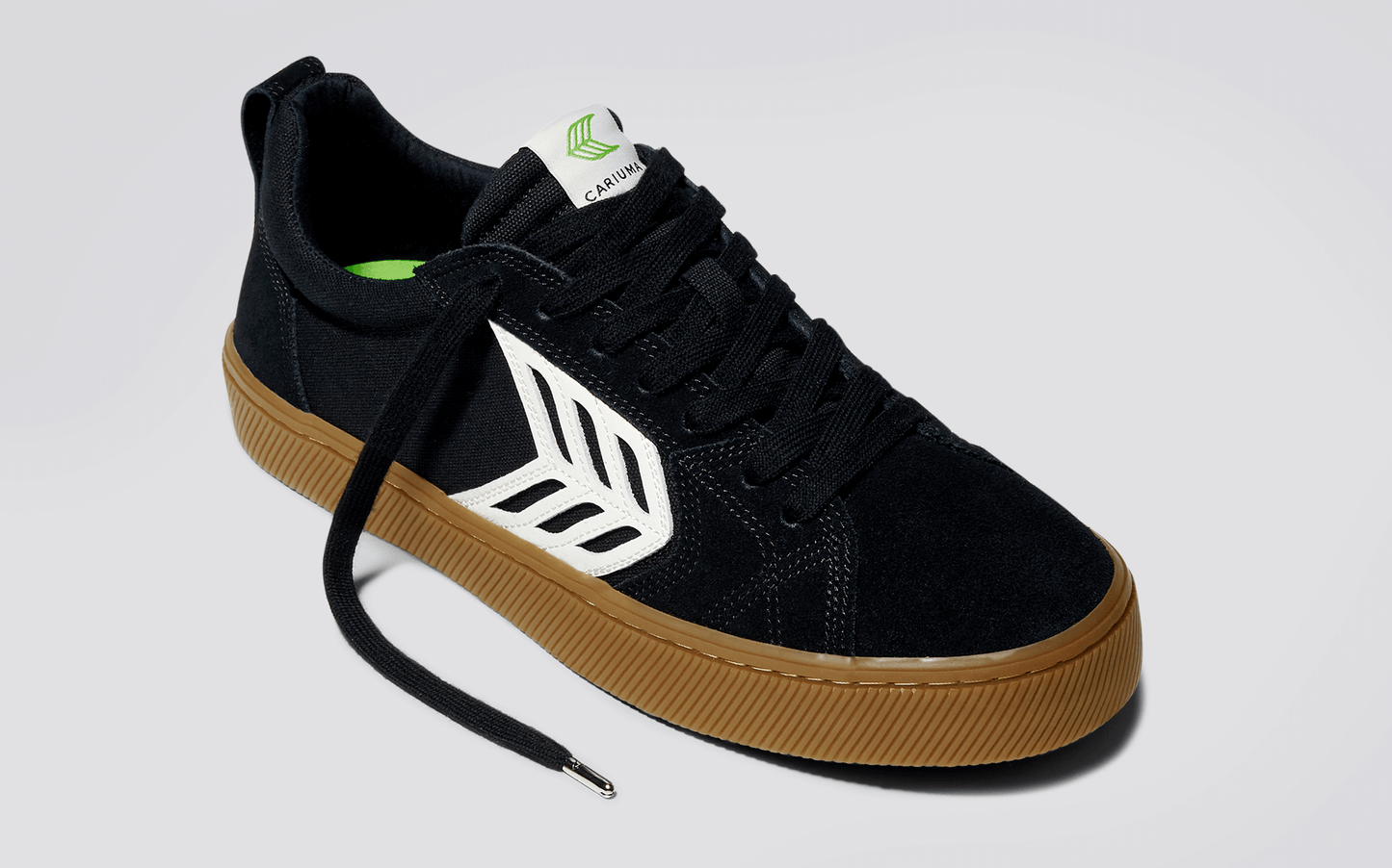 CATIBA PRO Low Gum Black Suede and Canvas Ivory Logo Sneaker Men