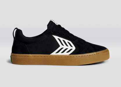 CATIBA PRO Low Gum Black Suede and Canvas Ivory Logo Sneaker Men