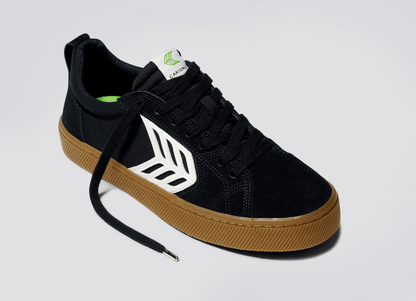 CATIBA PRO Low Gum Black Suede and Canvas Ivory Logo Sneaker Men