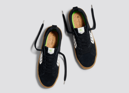 CATIBA PRO Low Gum Black Suede and Canvas Ivory Logo Sneaker Men