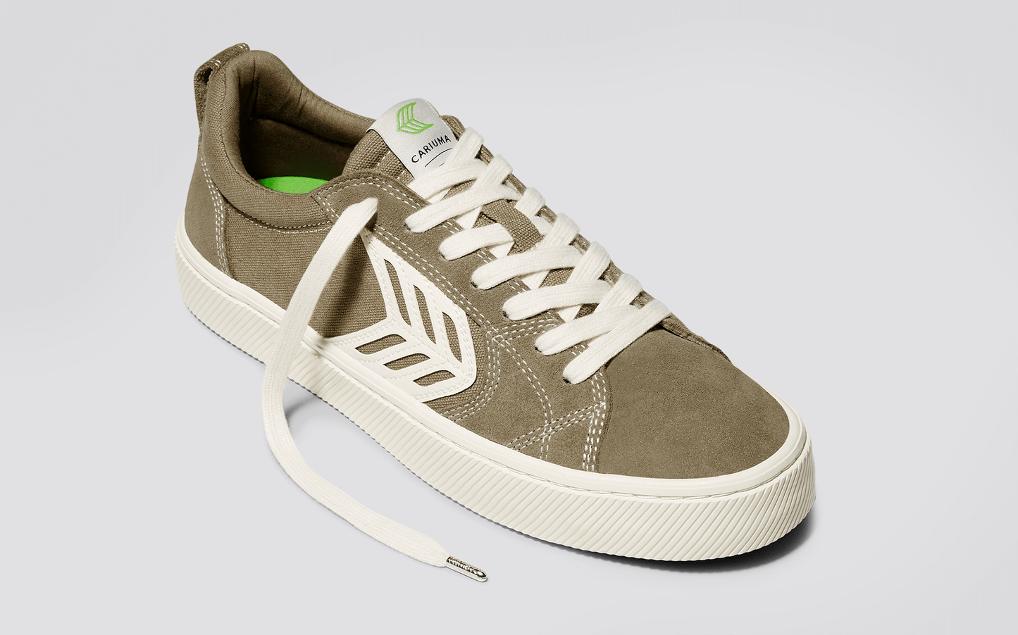 CATIBA PRO Low Burnt Sand Suede and Canvas Contrast Thread Ivory Logo Sneaker Men