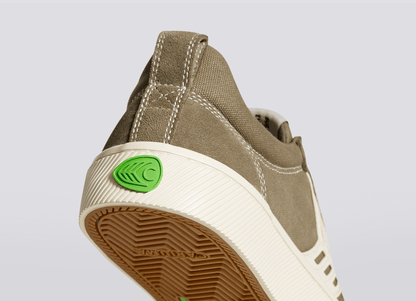 CATIBA PRO Low Burnt Sand Suede and Canvas Contrast Thread Ivory Logo Sneaker Men