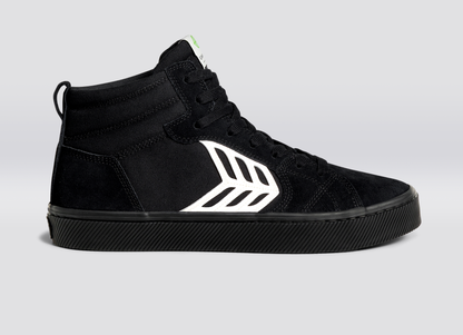 CATIBA PRO High All Black Suede and Canvas Ivory Logo Sneaker Men