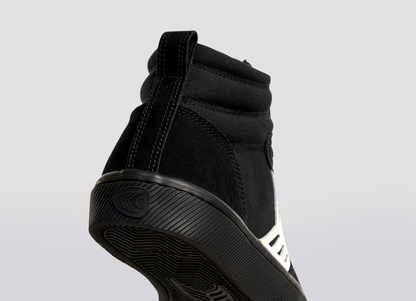 CATIBA PRO High All Black Suede and Canvas Ivory Logo Sneaker Men