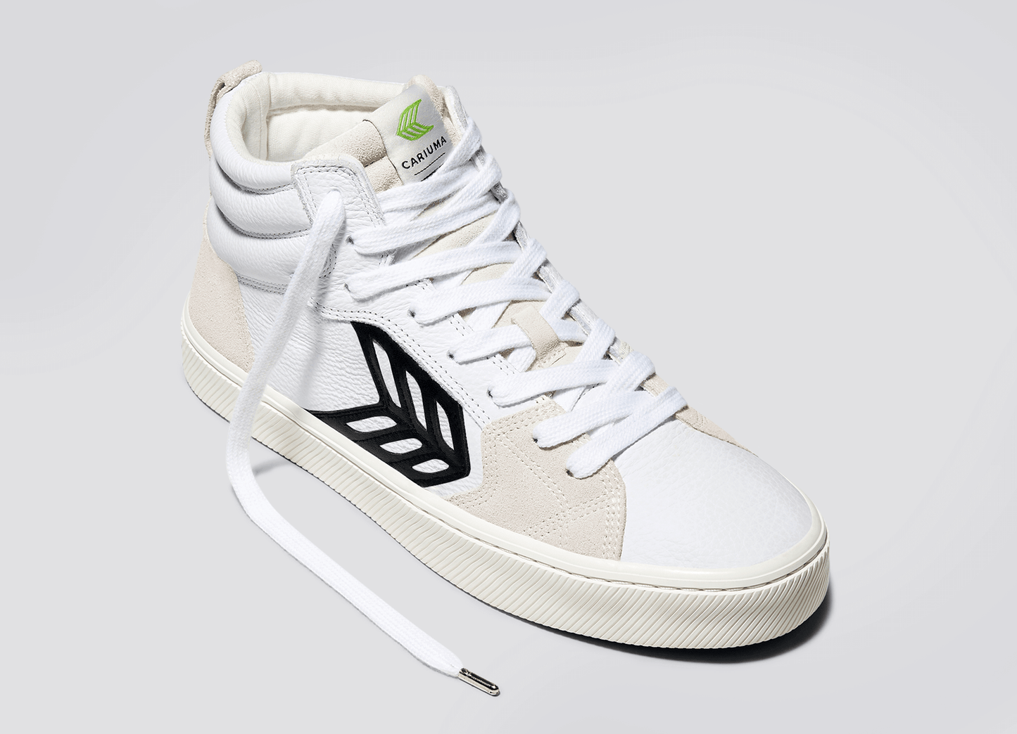 CATIBA PRO High White Premium Leather Vintage White Suede Sneaker Men