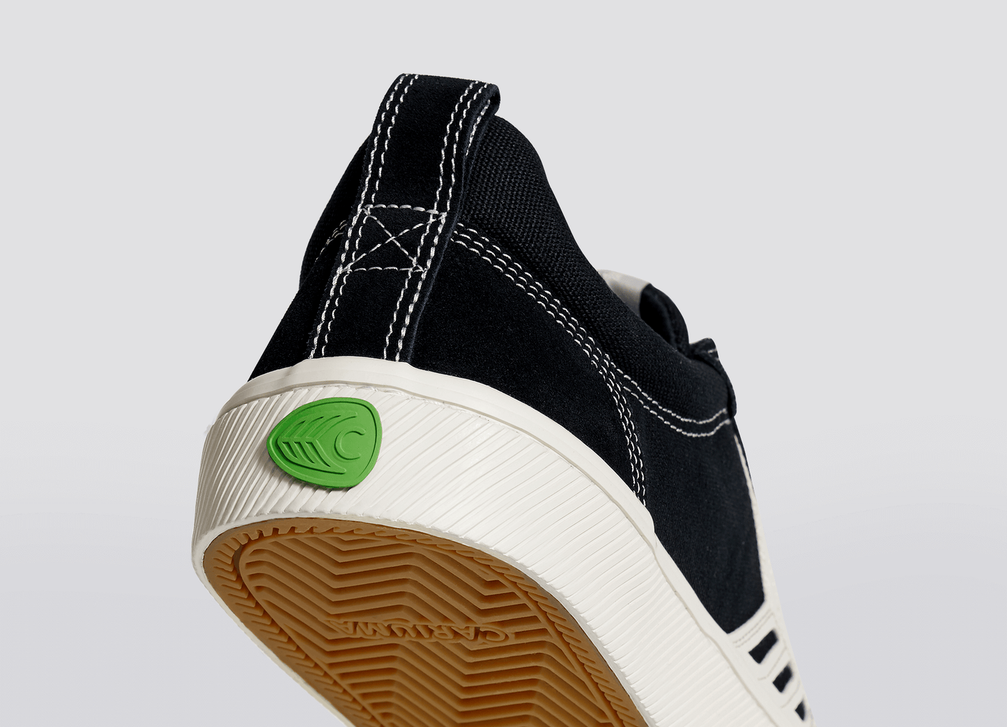 CATIBA PRO Low Black Suede and Canvas Contrast Thread Ivory Logo Sneaker Men