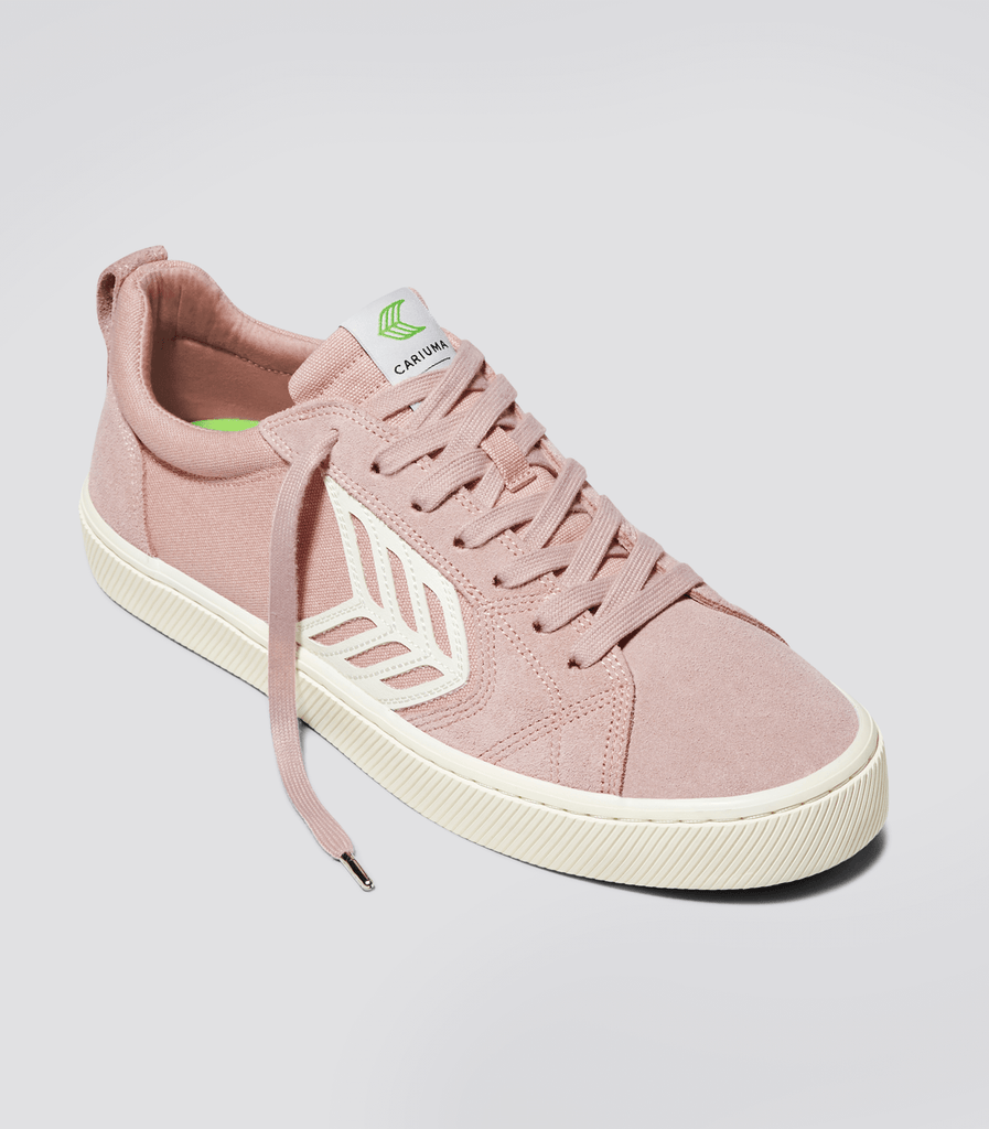 CATIBA PRO Low Rose Suede and Canvas Ivory Logo Sneaker Women