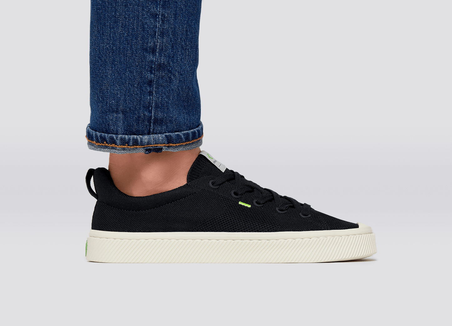 IBI Low Black Knit Sneaker Men