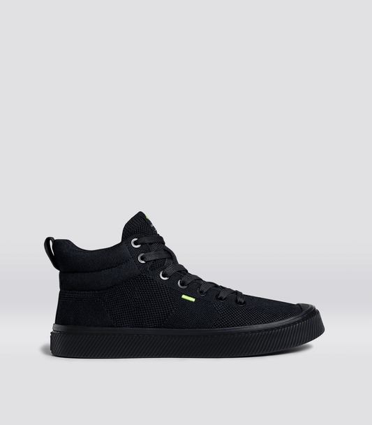 IBI High All Black Knit Sneaker Women