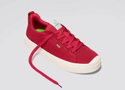 IBI Low Raw Red Knit Sneaker Women