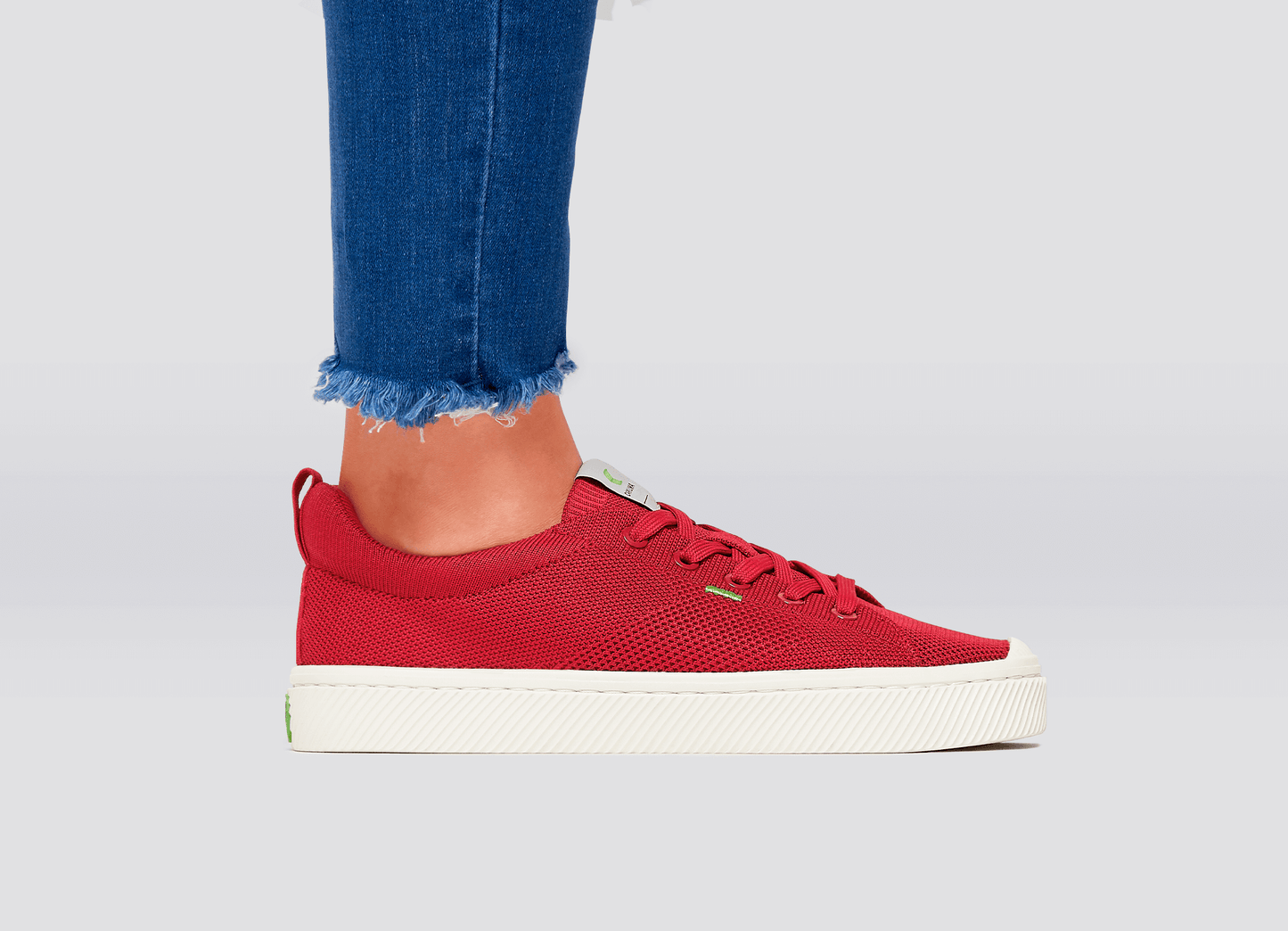 IBI Low Raw Red Knit Sneaker Women