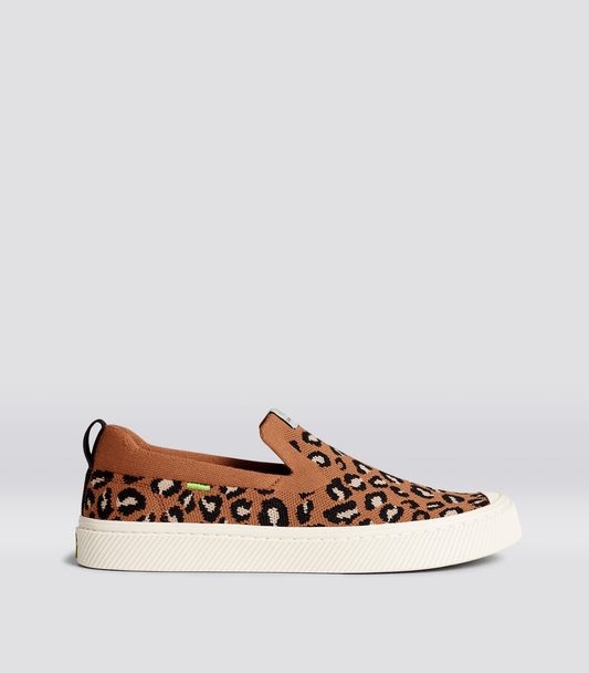 IBI SLIP-ON Leopard Print Knit Sneaker Women