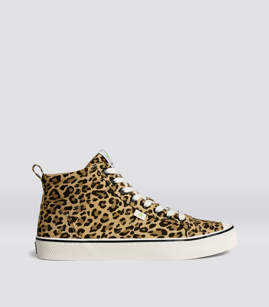 OCA High Stripe Leopard Print Canvas Sneaker Men