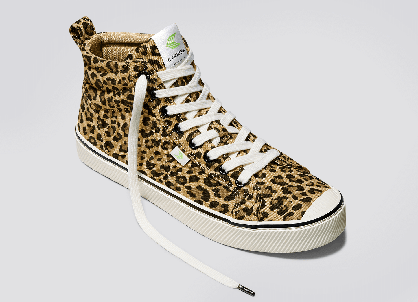 OCA High Stripe Leopard Print Canvas Sneaker Women