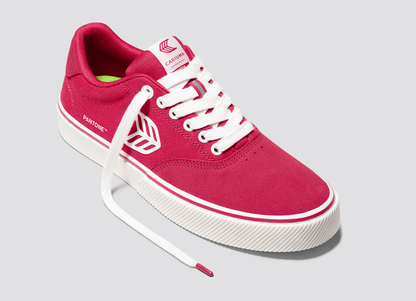 NAIOCA PRO Pantone Viva Magenta Suede and Canvas Off-White Logo Sneaker Women