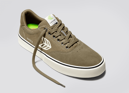 NAIOCA PRO Burnt Sand Suede and Canvas Ivory Logo Sneaker Women