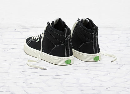 OCA High Washed Black Canvas Contrast Thread Sneaker Women