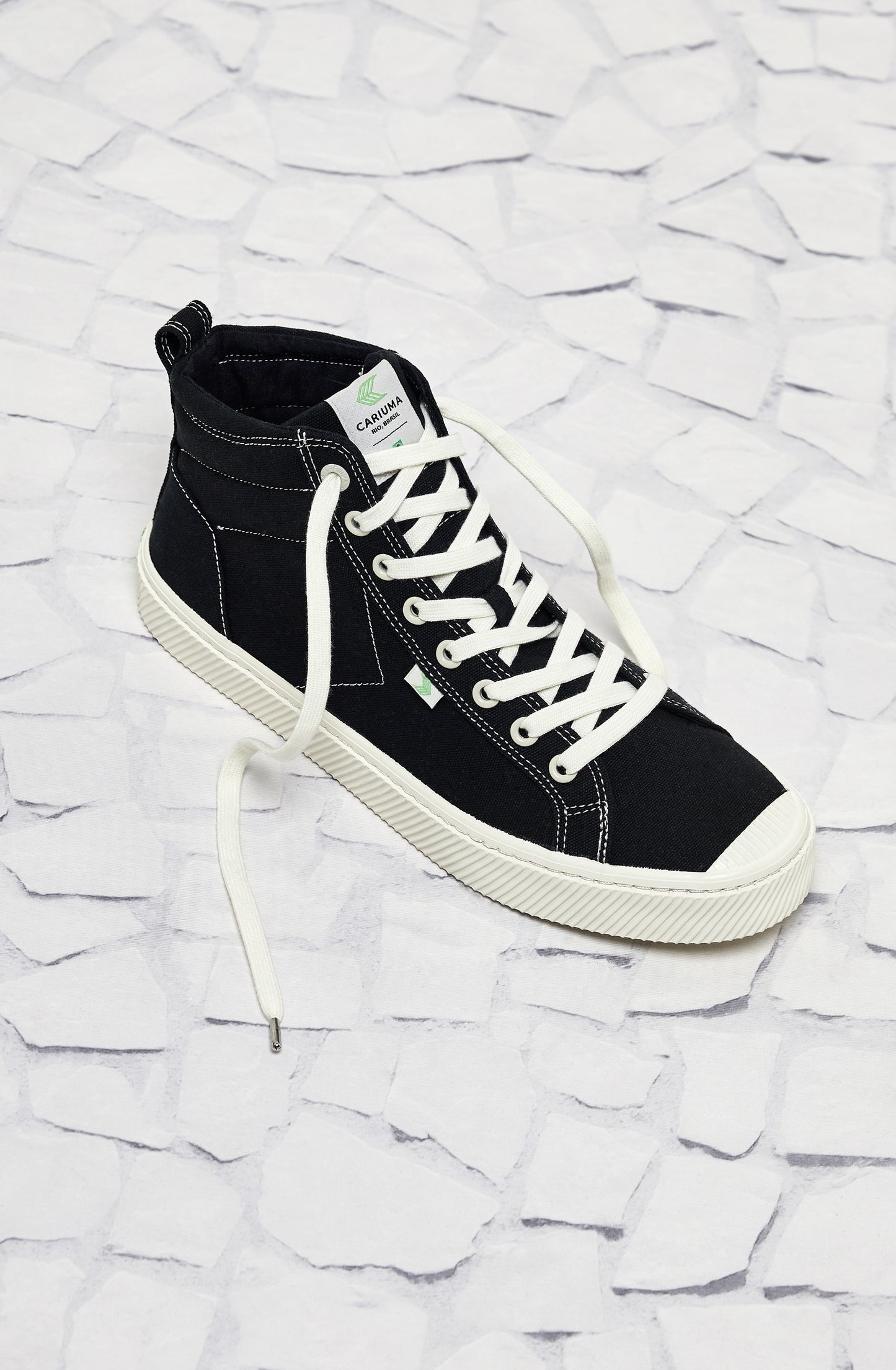 OCA High Washed Black Canvas Contrast Thread Sneaker Men