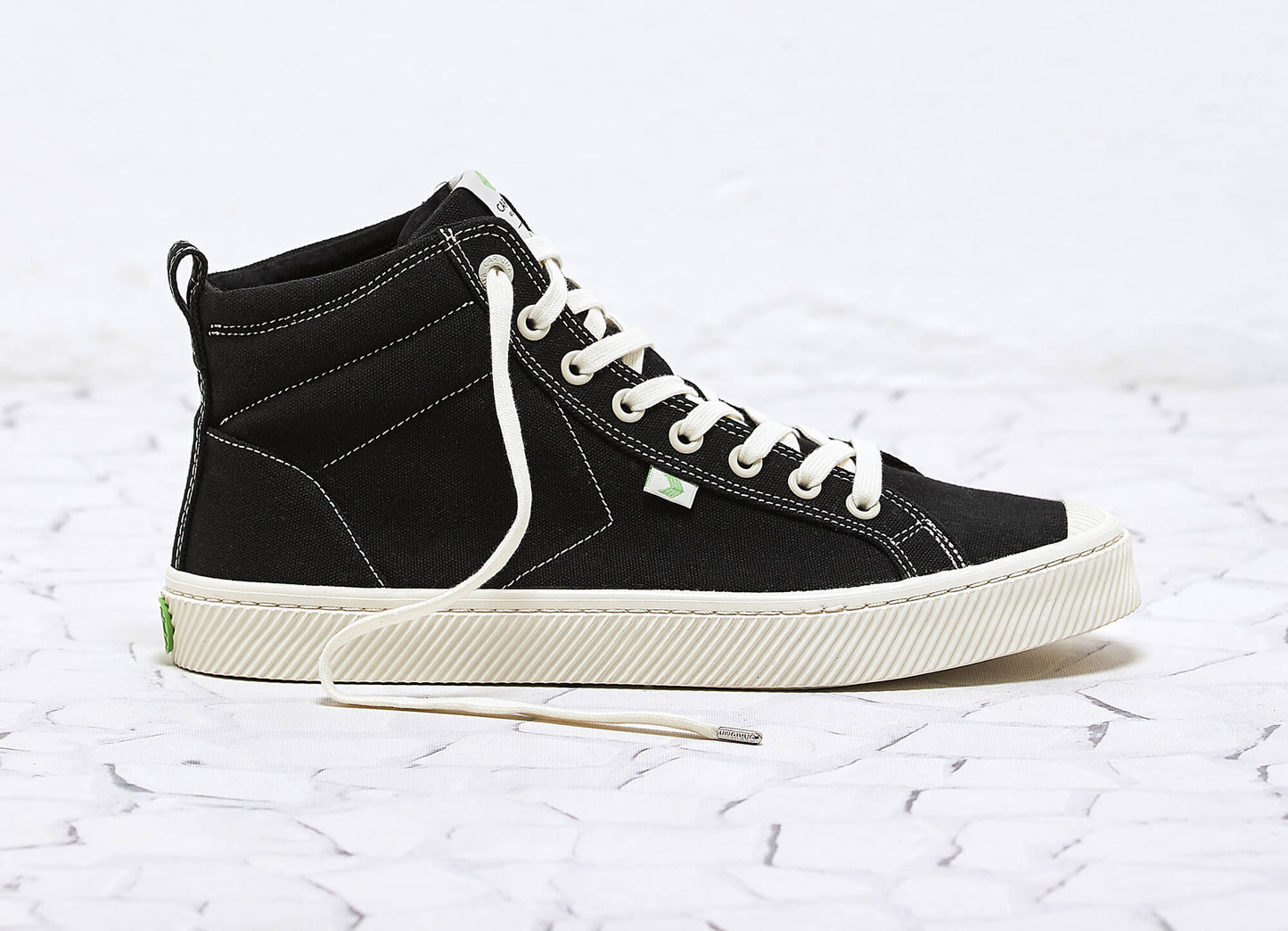 OCA High Washed Black Canvas Contrast Thread Sneaker Men