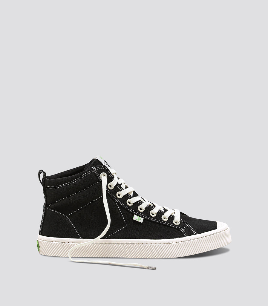 Black canvas fashion high sneakers