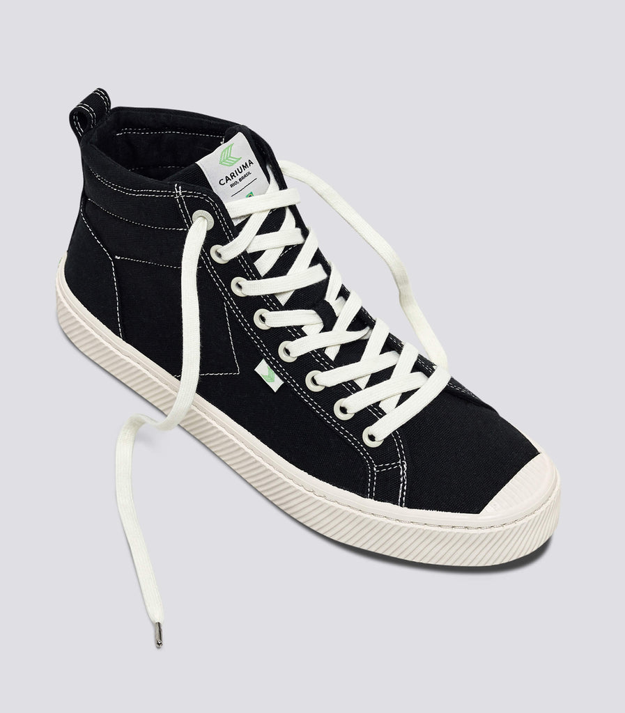 OCA High Washed Black Canvas Contrast Thread Sneaker Women