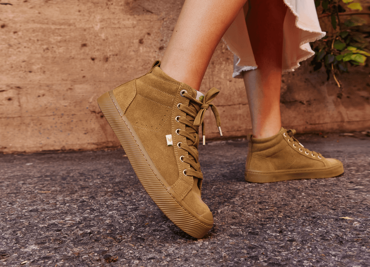 OCA High Camel Suede Sneaker Women