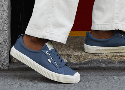 Navy blue canvas sneakers best sale