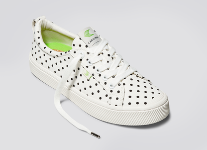 OCA Low White Canvas Black Polka Dots Sneaker Men