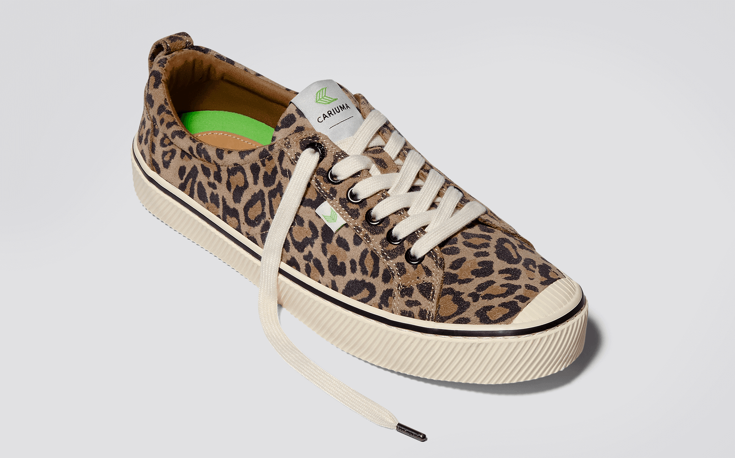 OCA Low Stripe Leopard Print Suede Sneaker Women